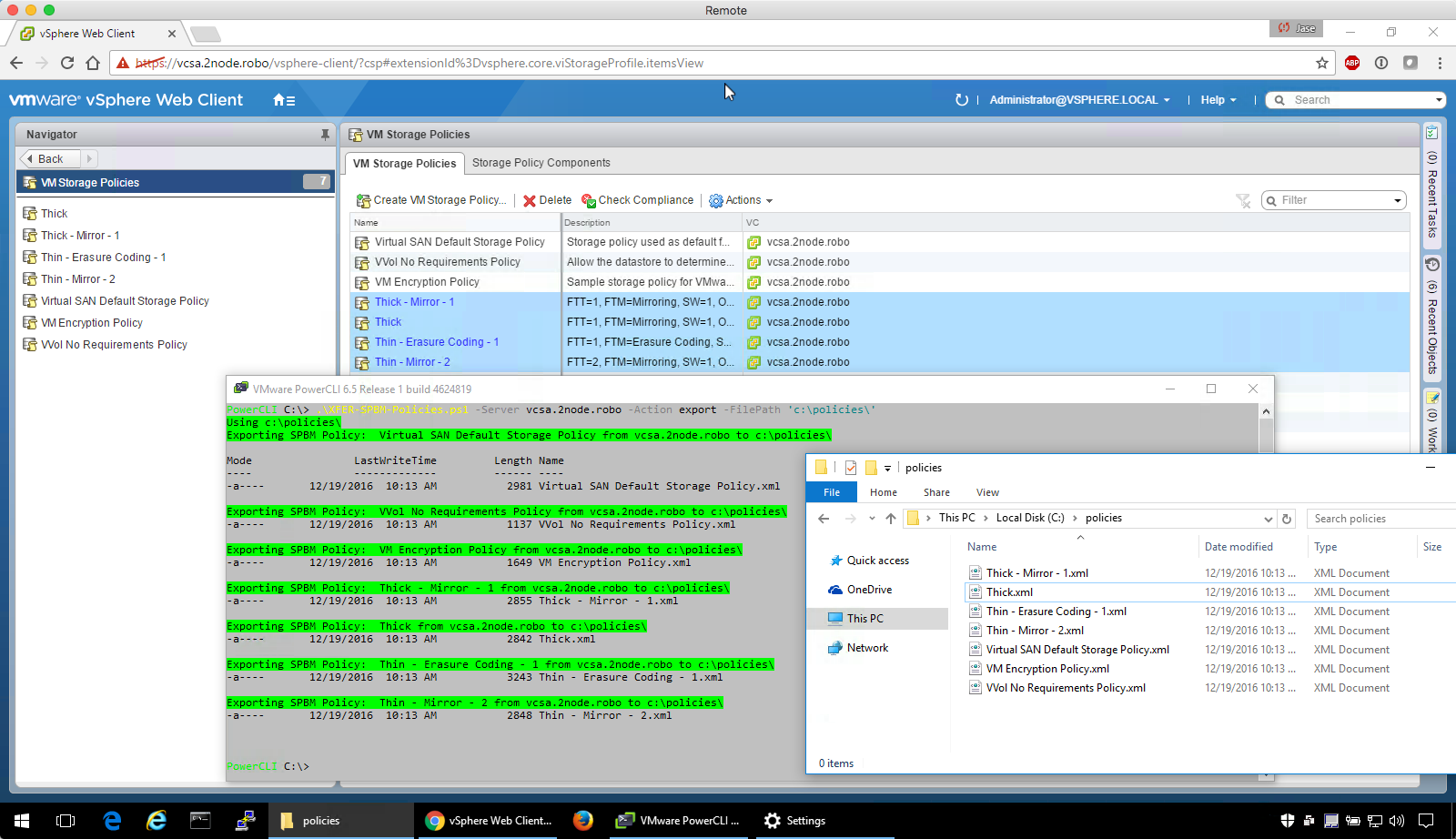 Backup or Recover SPBM Profiles with PowerCLI